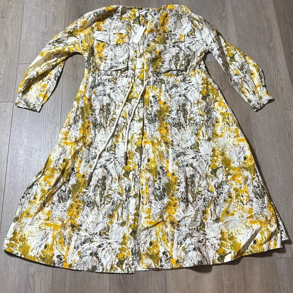 Banana Republic Yellow Floral Midi Dress - Picture 7 of 9